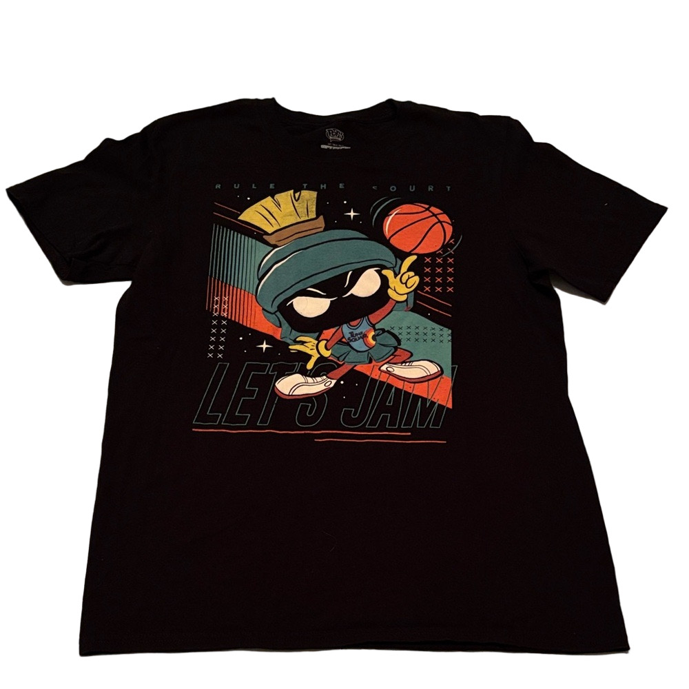 Space Jam Marvin the Martian Tune Squad Graphic Tee Men’s Medium Black
